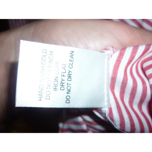 Blashe Striped Off Shoulder Bell Sleeve Square Neck Button Up Blouse M - Picture 9 of 9